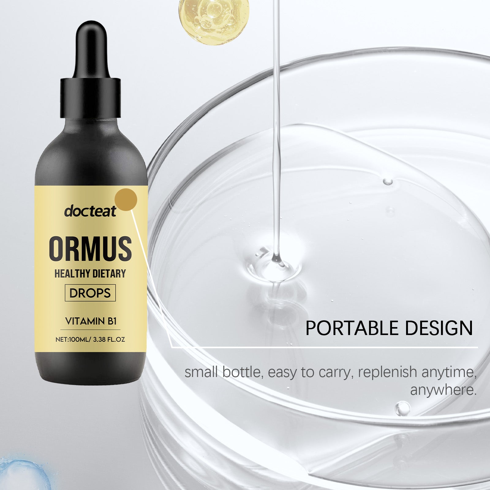 Revitalize Your Body with Dietary Supplement Drops, Natural Body Care, Fast Absorption ,100ml