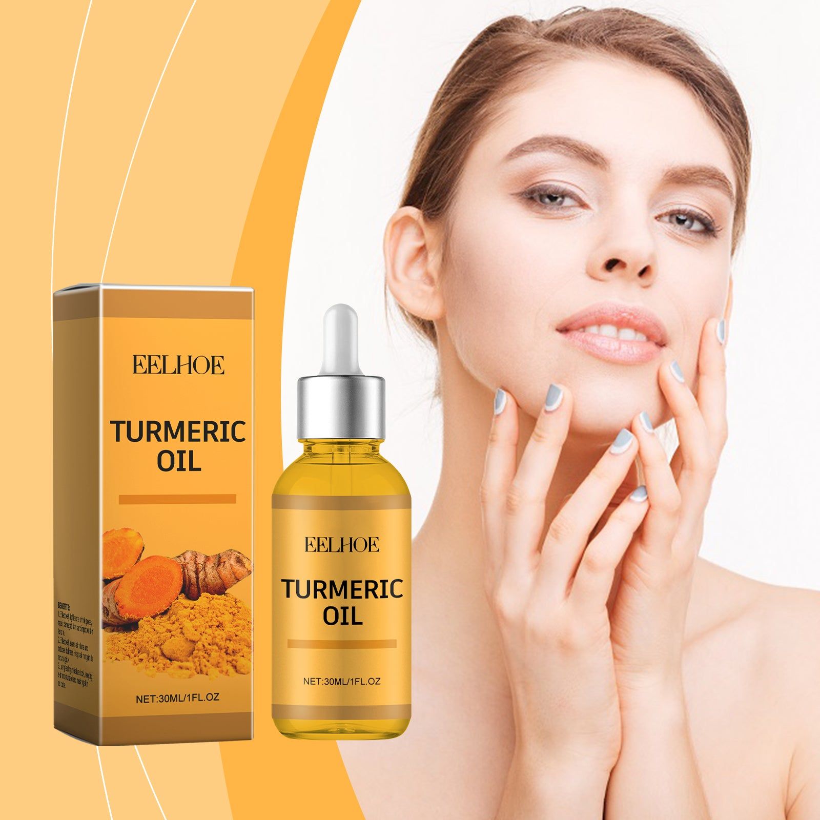 Turmeric Facial Oil, Hydrating Moisturizer, Anti-Aging, Sensitive Skin Care ,30ml