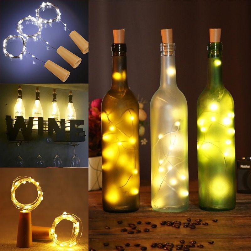 2M Bottle Cork LED String Lights Wine Stopper Copper Wire Fairy Lights For Party Decor
