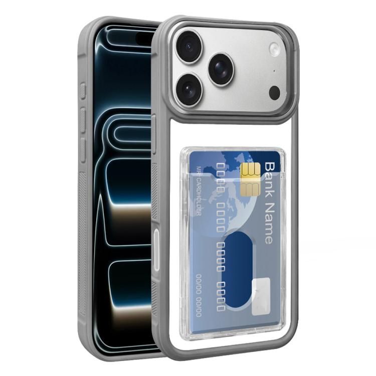 For iPhone 18 Pro Max / iPhone 17 Pro Max Electroplated Card Bag Acrylic Hybrid TPU Phone Case