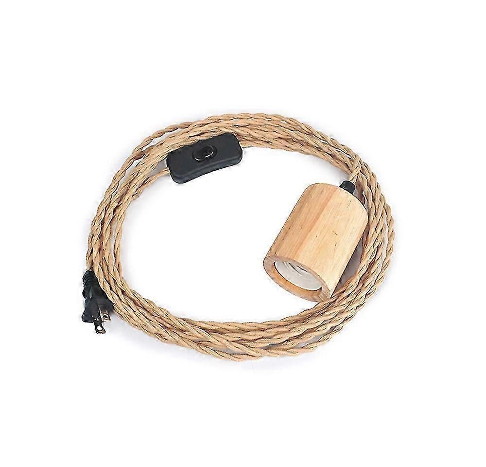 Plug In Lamp Socket With Hemp Rope Cable Industrial Light
