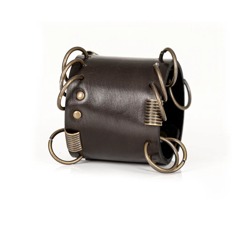 The Dark Industrial Rebel Leather Cuff Handmade Wide Bracelet