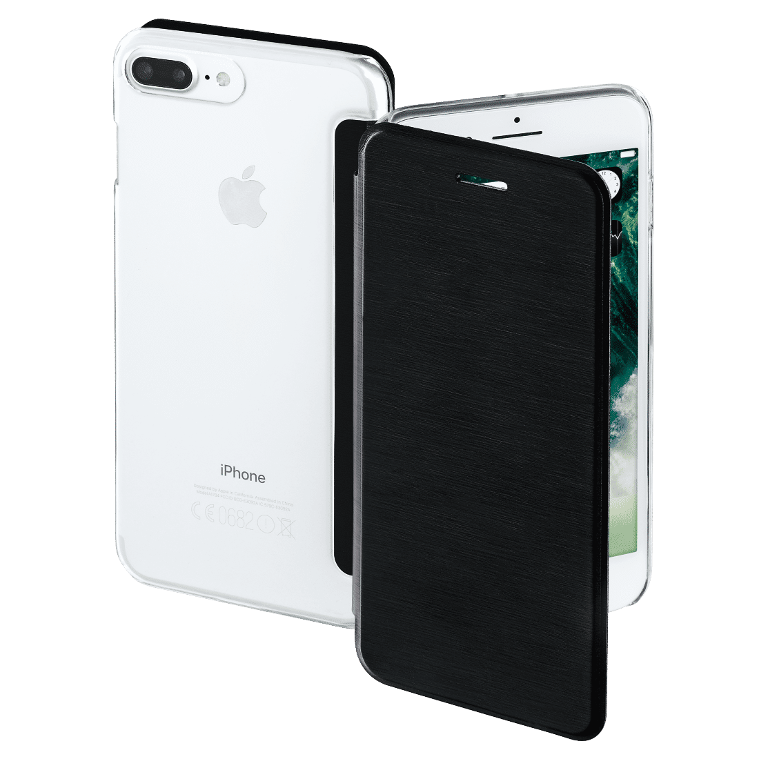 HAMA 177829 "Clear" Booklet Case for Apple iPhone 7 Plus/8 Plus, black