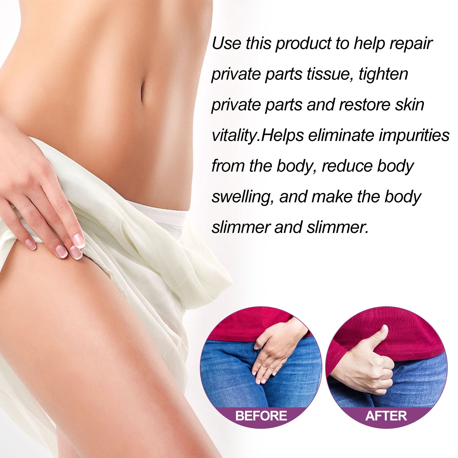Body Care Gel, Moisturizes, Cleanses, Tones, and Detoxifies for Feminine Wellness ,2.5g*7pcs