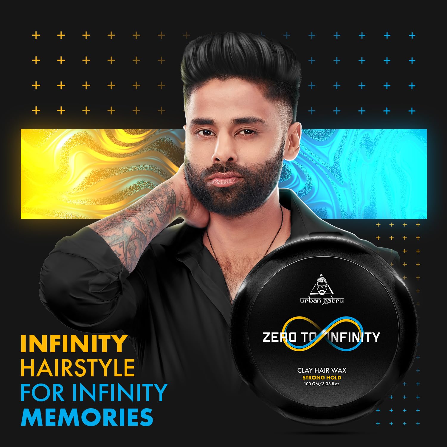 Urban Gabru Clay Hair Wax : Zero to Infinity- Strong Hold | Volume | Hair Style 100 gm
