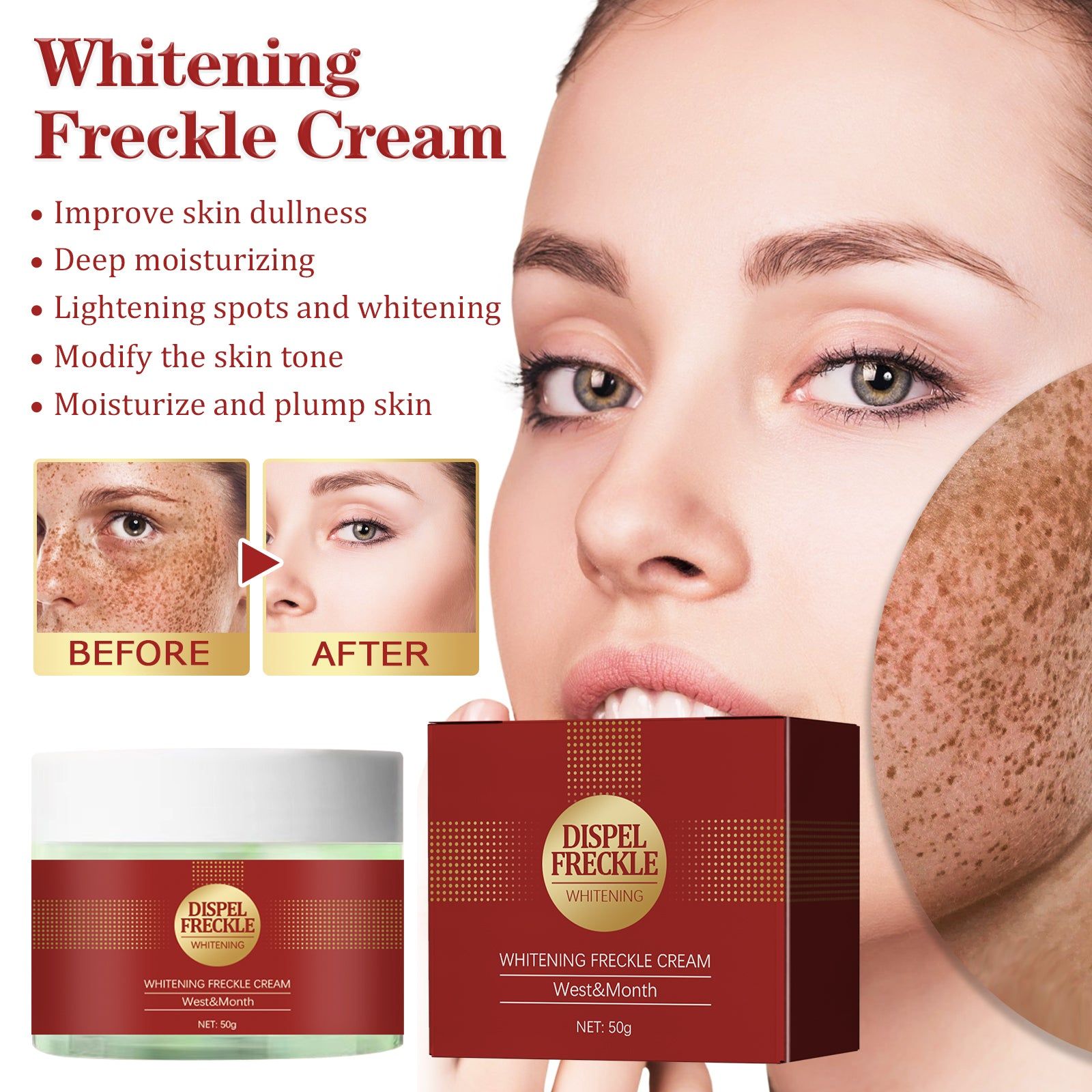 Brightening Spot Cream, Black Spot Removing Cream, Youthful Skin, Moisturizing, Anti-Aging ,50g