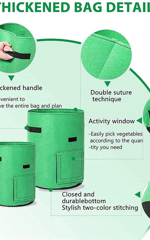 2 Pack Potato Growing Bags Photato Pot Vegetable Growing Container With Flap And Handles