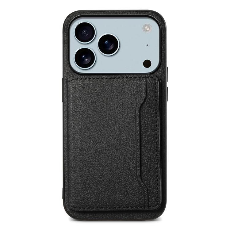 For iPhone 18 Pro Max / iPhone 17 Pro Max Calf Texture Card Bag Design Full Coverage Phone Case