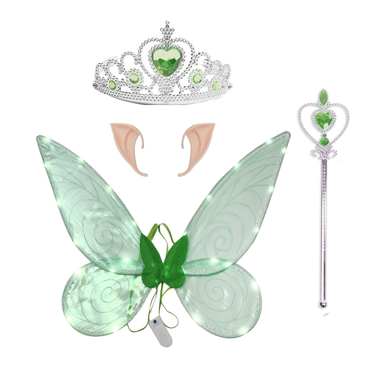 Light Up Butterfly Fairy Wings Costume Set Elf Party Dress Up Girls Halloween Costumes