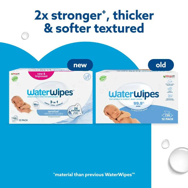 WaterWipes Pure Baby Wipes 720 Wipes – 12 Packs × 60