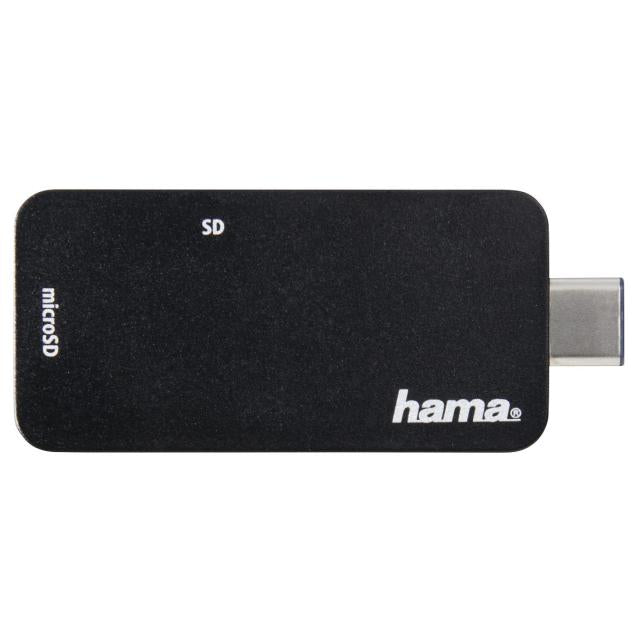 قارئ البطاقات HAMA 135751 USB 3.1 TYPE-C، SD/MICRO، أسود