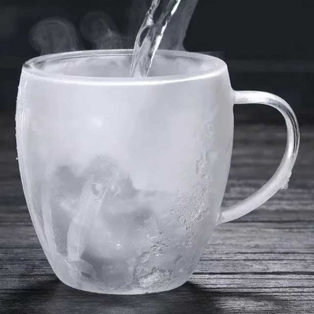 Double Layer Glass Cup with Handle - Insulated Coffee, Tea, and Beverage Mug for Hot & Cold Drinks