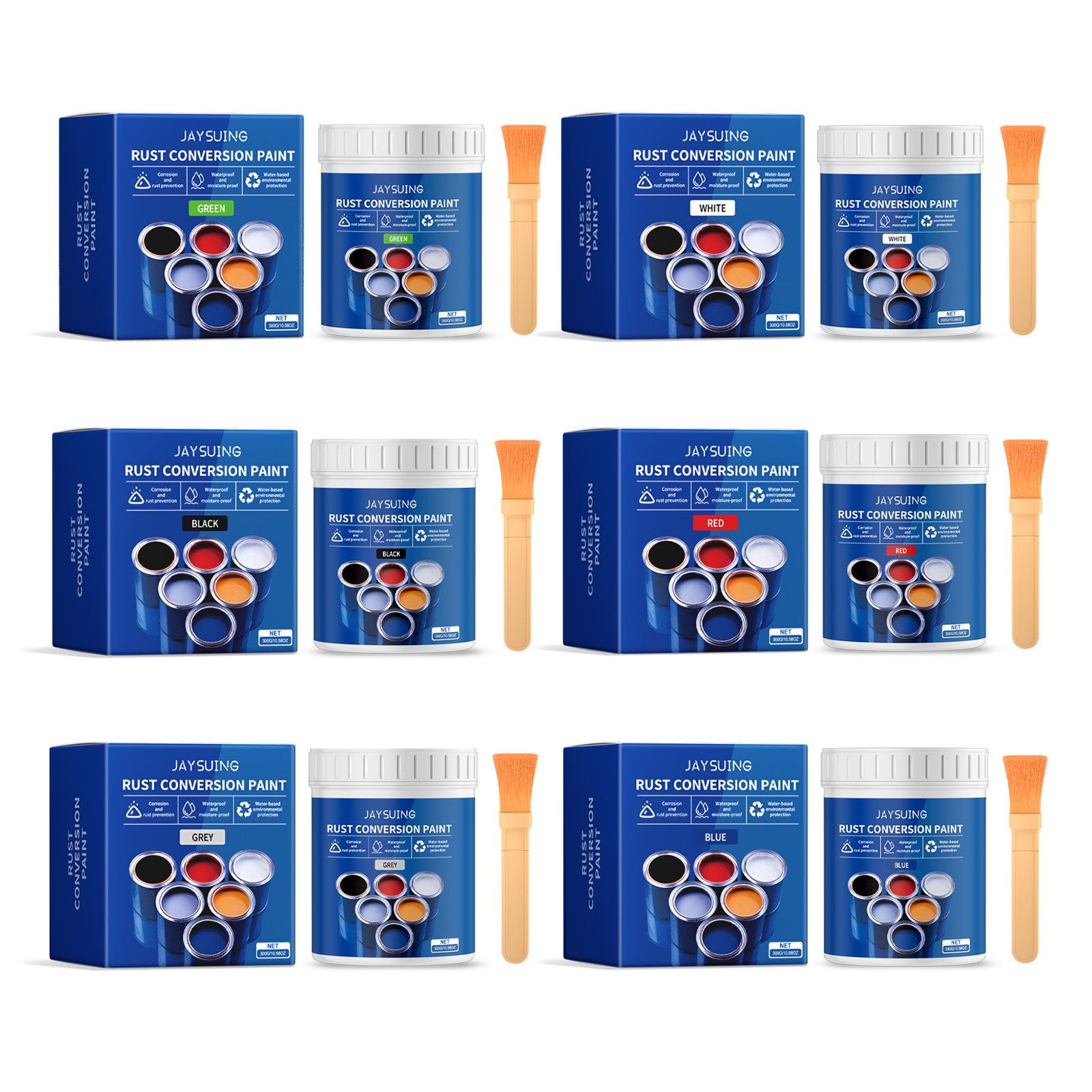 Water-Based Rust-Proof Paint for Home Care, Durable, Weather-Resistant, Easy to Use ,1 set