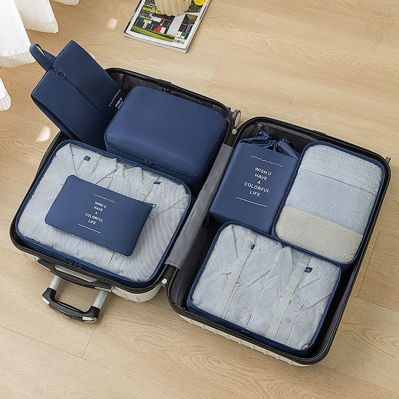 7pcs Travel Packing Bag Luggage Storage Bag Clothes Organizers Packing Cubes