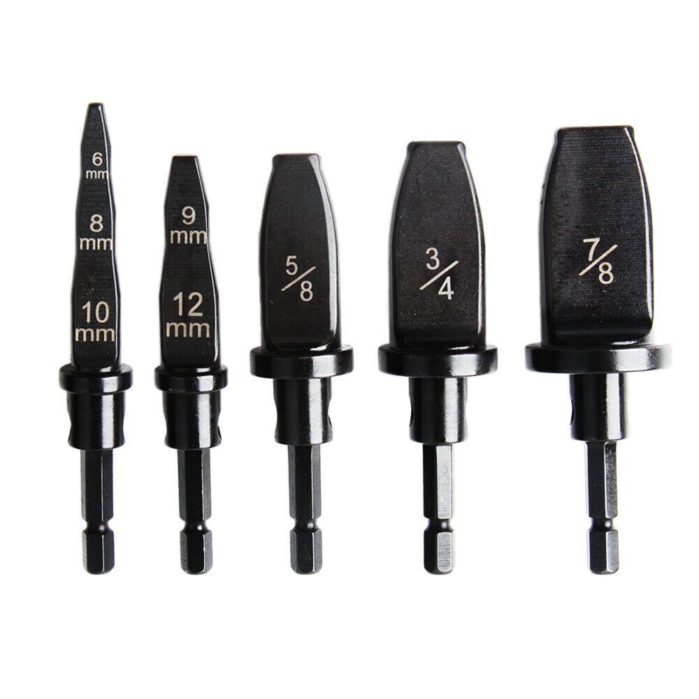 5pcs Swaging Tool Drill Bit Set Tube Pipes Expander Air Conditioner Cross Screwdriver Drill
