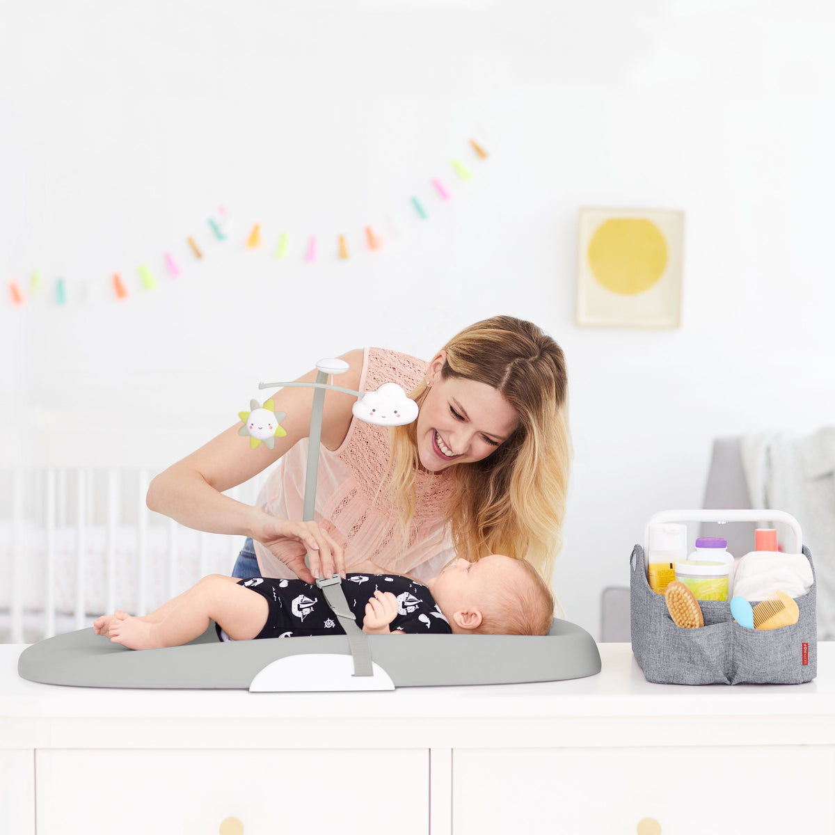 Skip Hop Light-Up Diaper Caddy - Grey