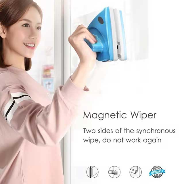 Double Magnetic Window Cleaner Brush - Dual-Sided Cleaning Tool for Streak-Free Glass & Windows