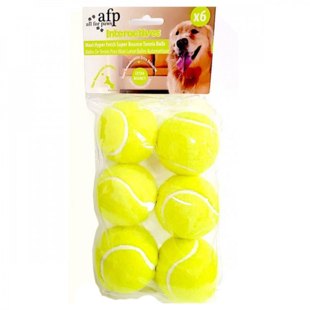 All For Paws Maxi Fetch Super Bounce Tennis Ball - 6 pcs