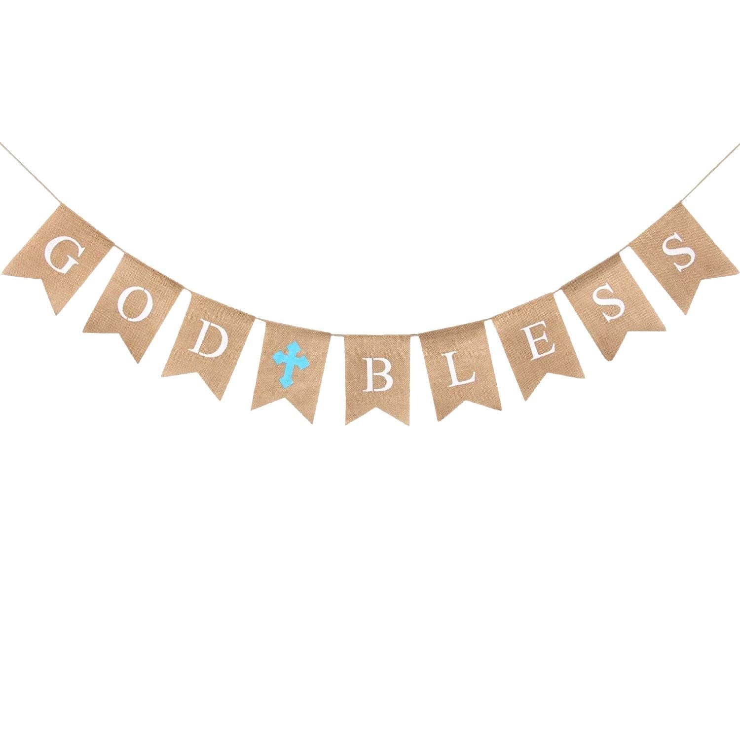 God Bless Banner Baptism Decorations Confirmation First Communion Decorations