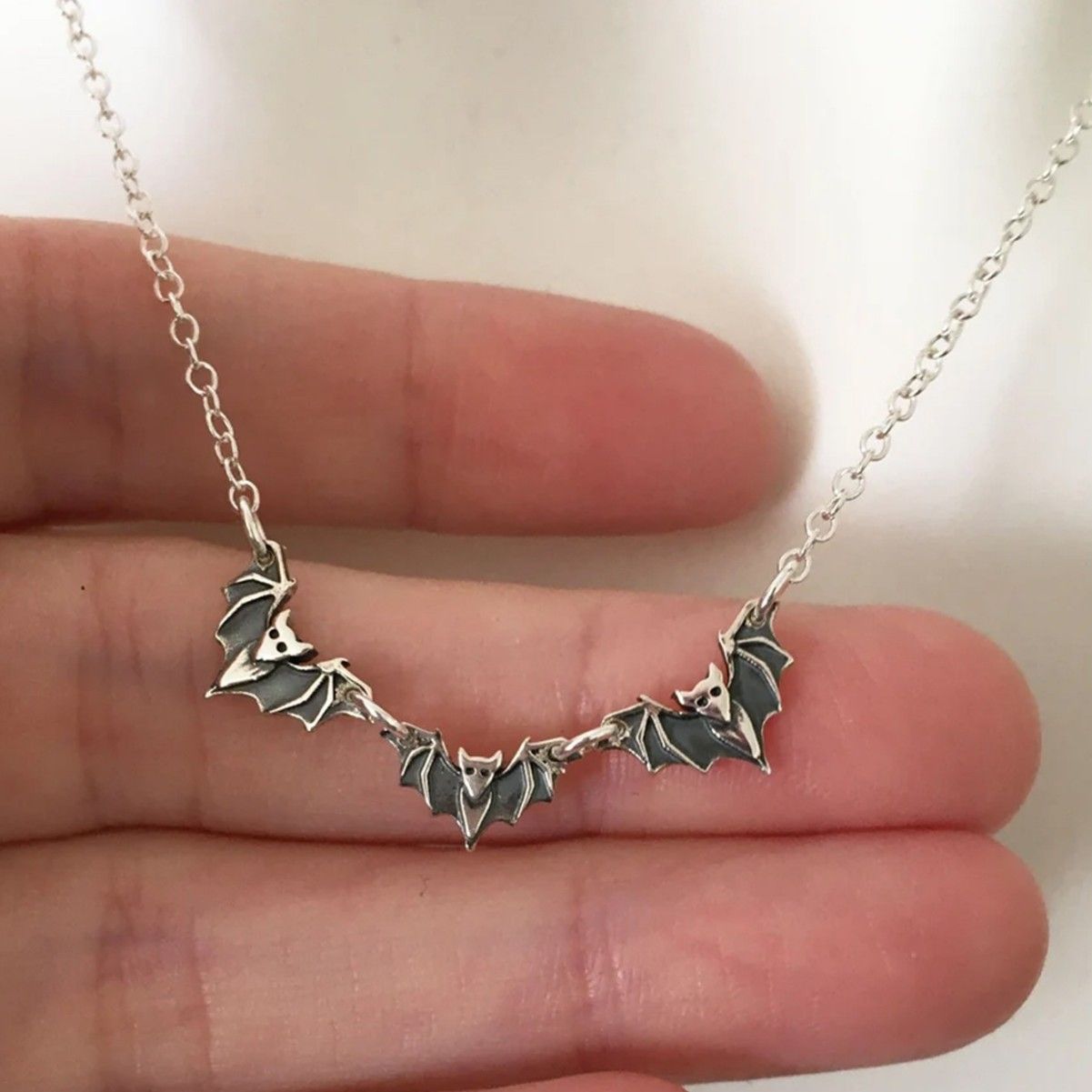 Bat Pendant Necklace Halloween Women Accessories Mothers Day Gift