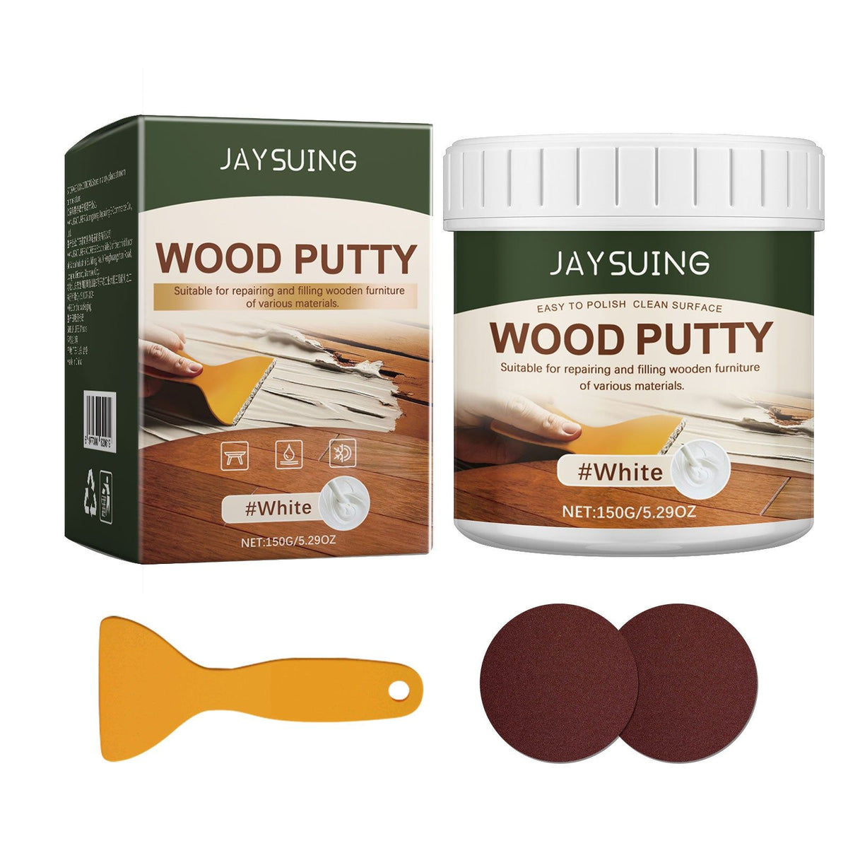 Premium Wood Putty, Crack Filler, Furniture Repair, Multi-Purpose, Easy to Use ,150g