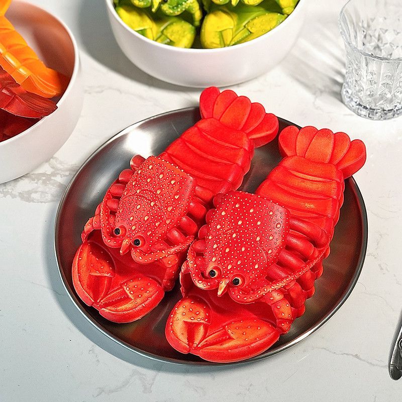 Lobster Slippers Beach Slides Summer Funny Sandals House Slippers For Women