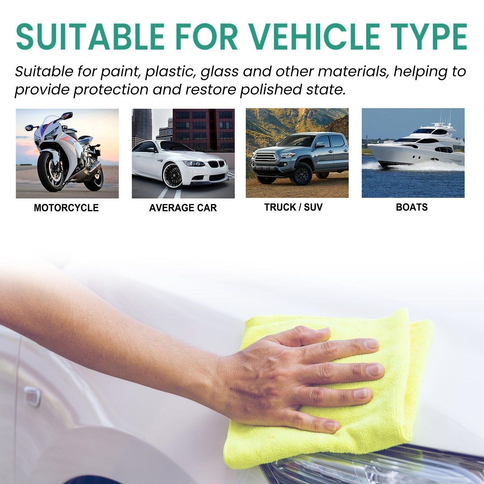 Automobile Cleaning Spray, Nano-Silica, Long-Lasting Shine, Scratch & Stain Removal ,1 set