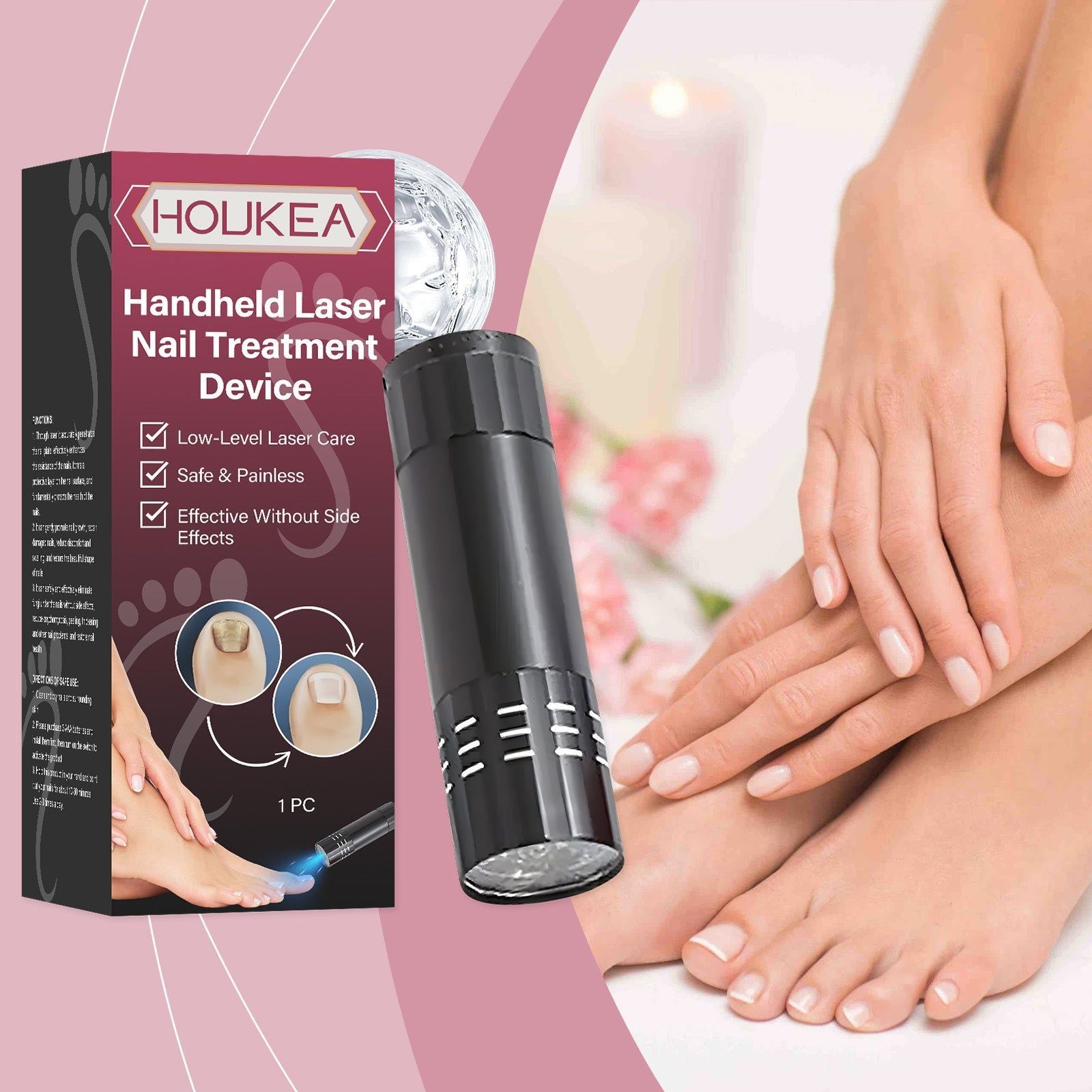 Deep Nail Apparatus for Brightening, Gentle Laser Nail Care, Safe Daily Use ,1pcs