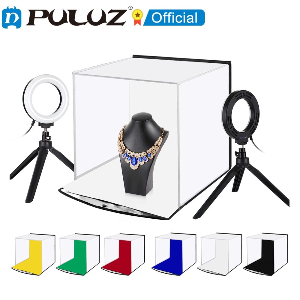 Portable pulk-softbox for photographic studio, office show box with 6 colorful f