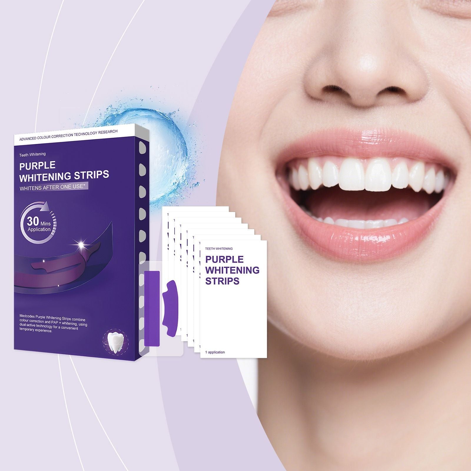 Purple Teeth Whitening Strips 7pcs