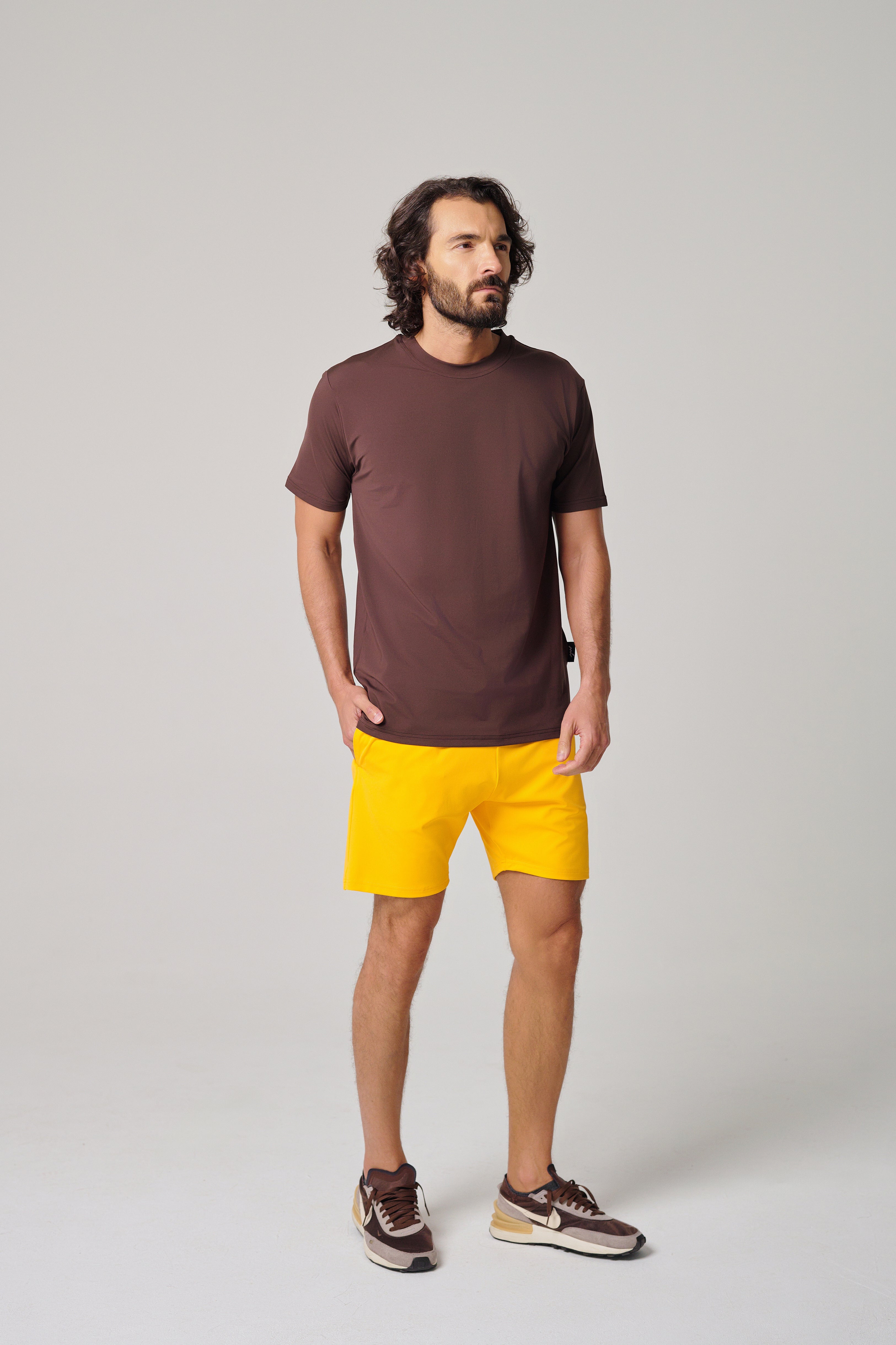 Regular Fit Men Shorts - Bright Yellow