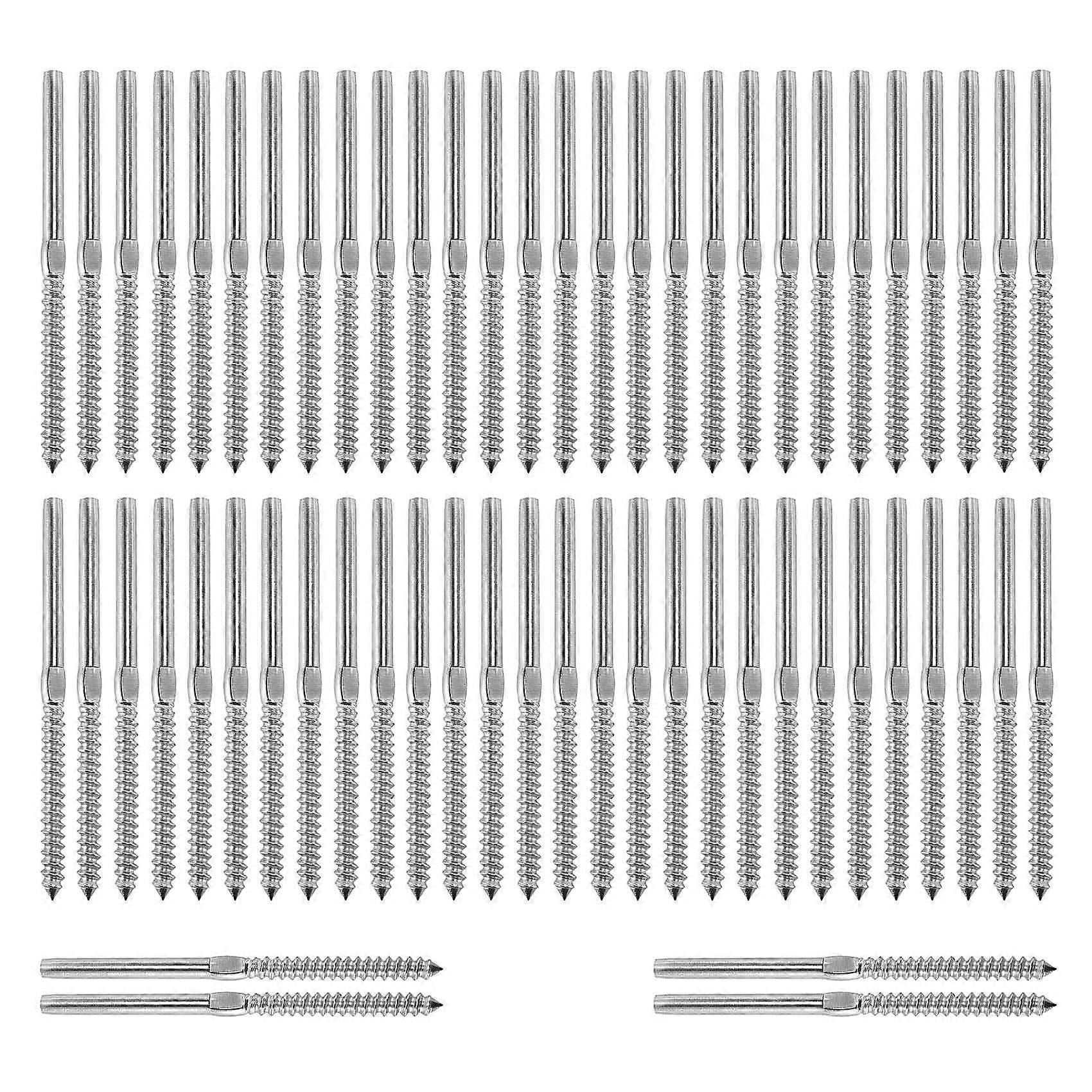 30 Pairs Hand Thread Screws 1/8" Cable Railing for Wood Deck & Stair