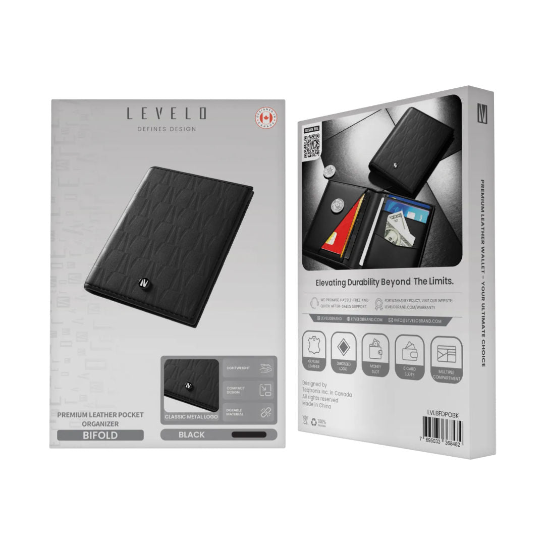 Levelo Billfold Mens Genuine Leather Wallet