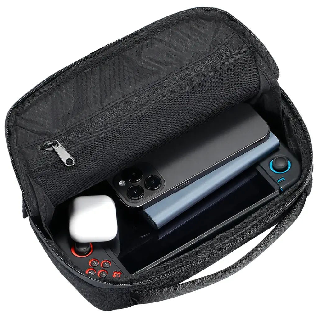 Powerology Nirvano 5-In-1 Power Travel Kit with 10000mAh MagSafe Power Bank, Black/Orange