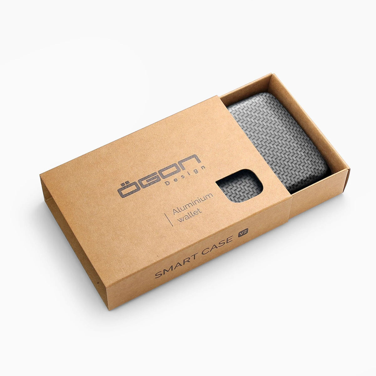 Ogon Oslo Aluminum Wallet Small Case Card Holder V2, Carbon Fiber Effect Print