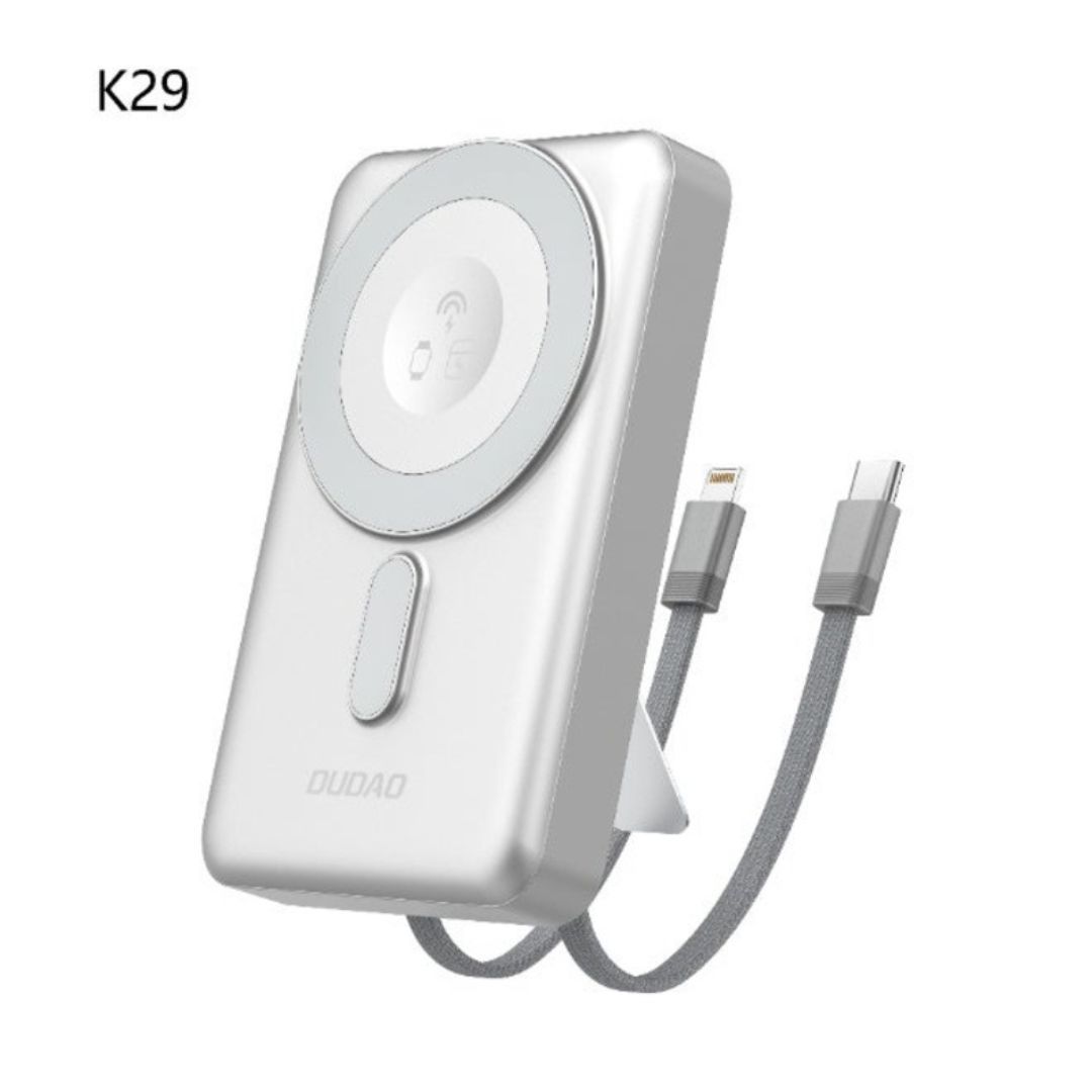DUDAO K29 Wireless Power Bank With Built-In Cable, PD20W, 10000mAh