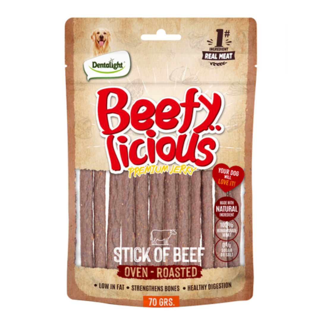 Dentalight Beefy Licious Jerky Treats For Dog, 70gm