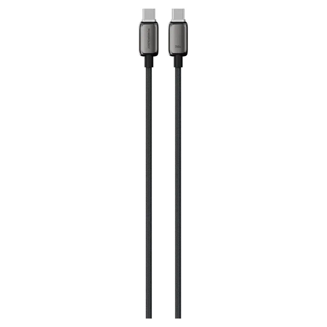 Powerology Zinco Series 240W USB-C High-Speed Charging Cable, 1M, Dark Gray