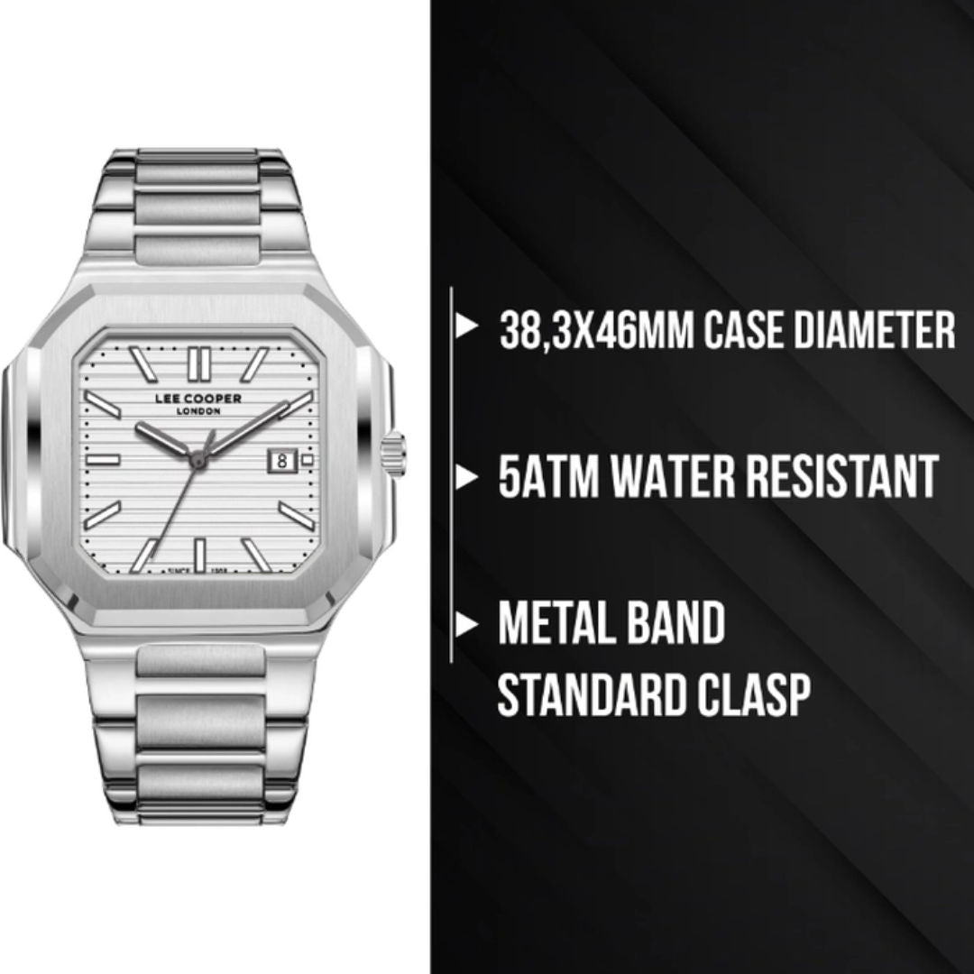 Lee Cooper Men's Analog Silver Dial Watch, LC08269.330