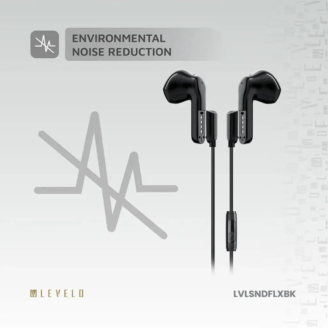 Levelo 2 in 1 TWS Wired Earphones Soundflex, Black