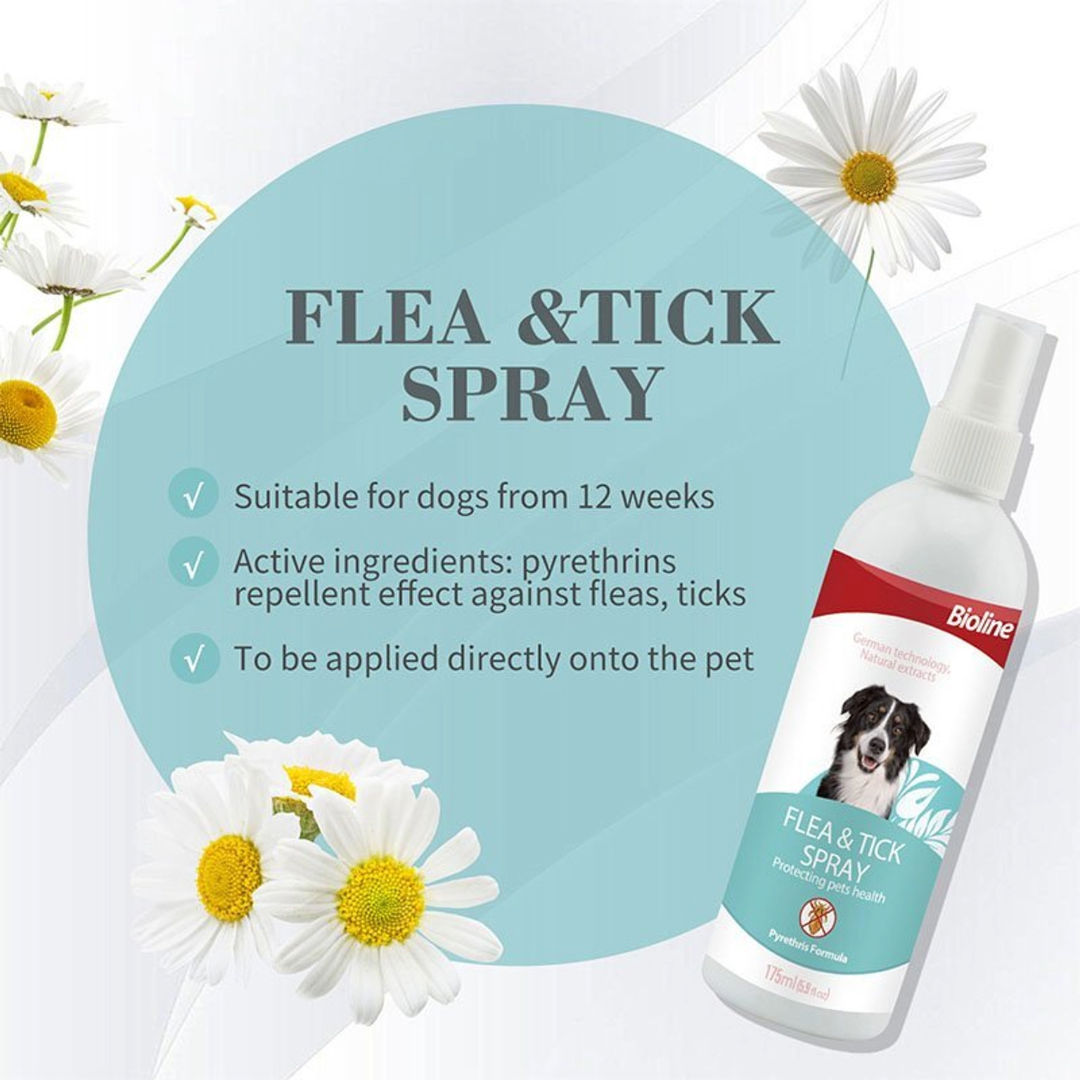 Bioline Flea & Tick Spray, 175ml