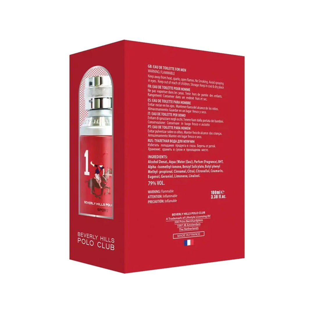 Beverly Hills Polo Club Sport No. 1 Eau de Toilette for Men, 100ml