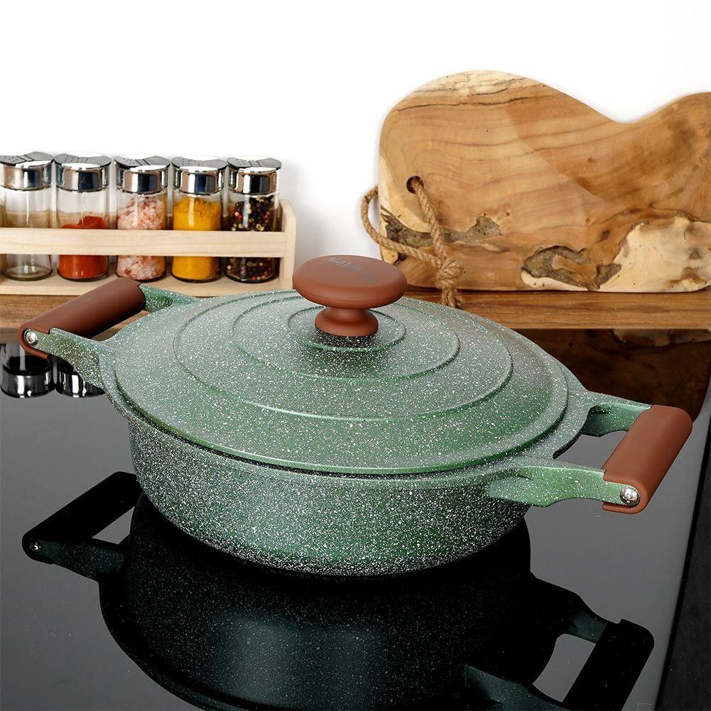 NAVA Ωmega Die Cast Aluminum Low Casserole with Lid, 26cm