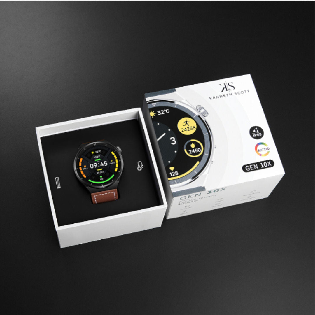 Kenneth Scott Unisex Smart Fitness Watch with Health & Activity Tracking, KG10X Series