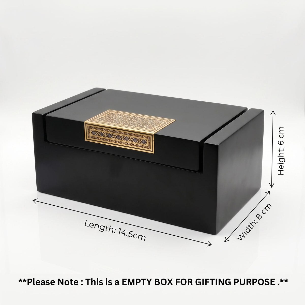 Luxury Matte Black Wooden Gift Box – Premium ( EMPTY BOX )