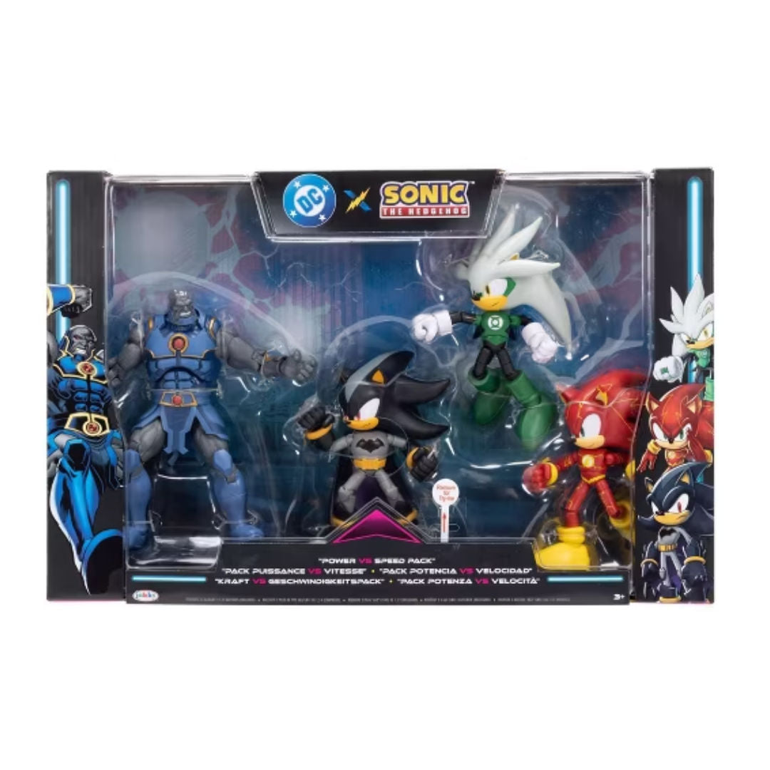 DC x Sonic The Hedgehog Power vs Speed Pack, 12.7 cm, Pack of 4