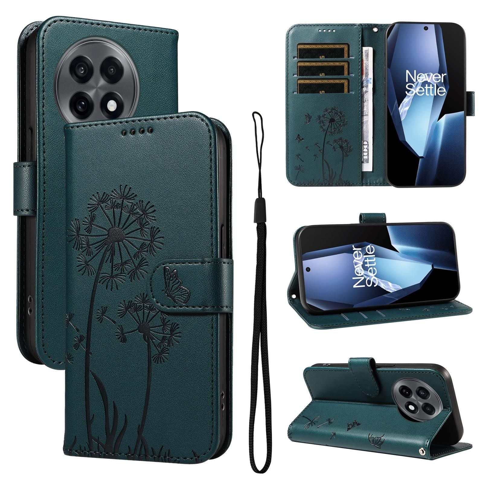 Dandelion Embossed Leather Case For OnePlus 13R 5G Global