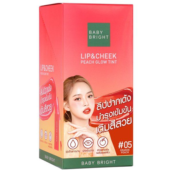 LIP & CHEEK PEACH GLOW TINT 2.4G BABY BRIGHT (M) #05 ORANGE PEACH