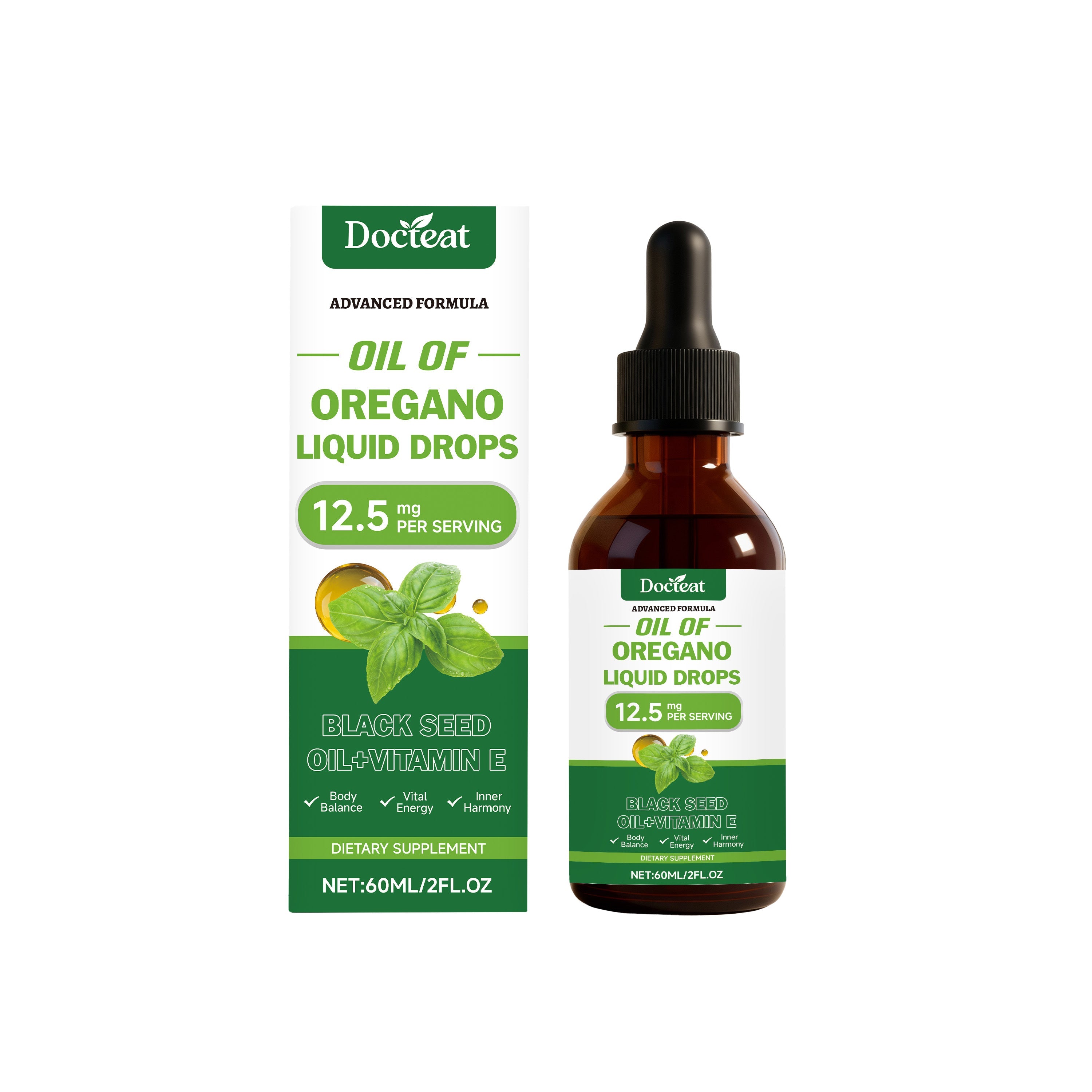 Boost Your Body Care with Oregano Oil Drops, Natural Vitality Support ,60ml