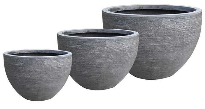 38x25cm Grey Textured Fiberclay Planter #KD-020
